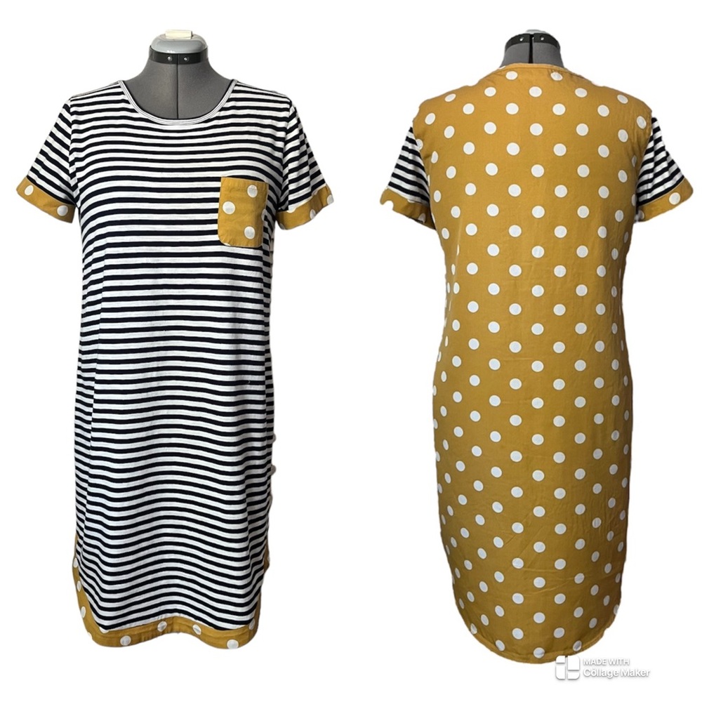 FOIL mixed print t-shirt style dress US 10